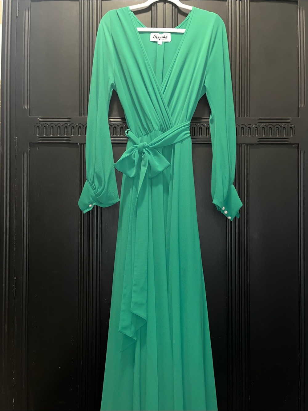 Tie-Waist Emerald Maxi Dress by Meghan LA